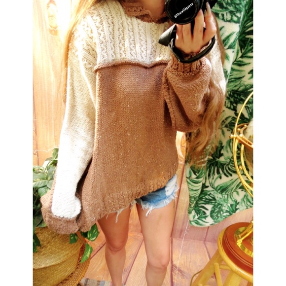 Vintage 70’s speckled chunky hand knit sweater 🍁 - Picture 3 of 8